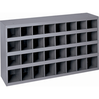 Steel Storage Bin Cabinet, 33-3/4" W x 12" D x 19-1/4" H, Grey Auto-Cam
