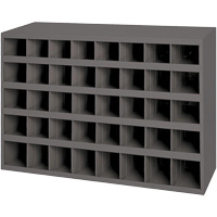 Steel Storage Bin Cabinet, 33-3/4" W x 8-1/2" D x 22-1/4" H, Grey Auto-Cam