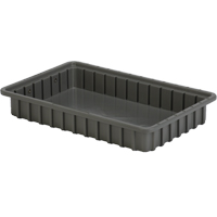 Divider Box&reg; Containers, Polyethylene, 16.5" W x 10.9" D x 2.5" H, Grey Auto-Cam