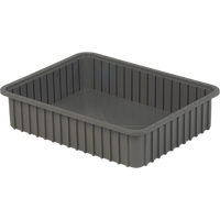 Divider Box&reg; Containers, Polyethylene, 22.4" W x 17.4" D x 5" H, Grey Auto-Cam