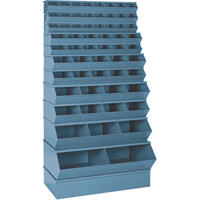 Bacs sectionnels superposables, Cap. 100 lb, 37" la x 8" p x 4-1/2" h, Bleu CA786 | Auto-Cam