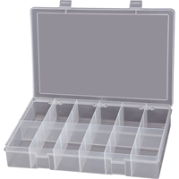 Boîtes &agrave; compartiments compactes en polypropyl&egrave;ne, 13-1/8" la x 9" p x 2-5/16" h, 12 compartiments Auto-Cam