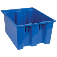 Stack & Nest Totes, 10" x 19.5" x 15.5", Blue Auto-Cam