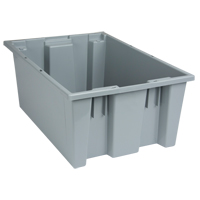 Stack & Nest Totes, 8" x 19.5" x 13.5", Grey Auto-Cam