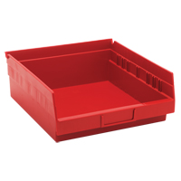 Bacs de rangement pour tablettes, 11-1/8" la x 4" H x 11-5/8" p, Rouge, Capacit&eacute; 30 lb Auto-Cam