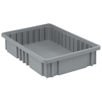 Divider Box&reg; Containers, Plastic, 16.5" W x 10.9" D x 3.5" H, Grey Auto-Cam