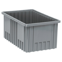 Divider Box&reg; Containers, Plastic, 16.5" W x 10.9" D x 8" H, Grey Auto-Cam