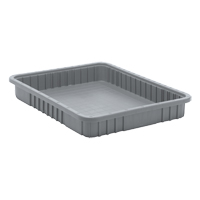 Divider Box&reg; Containers, Plastic, 22.5" W x 17.5" D x 3" H, Grey Auto-Cam