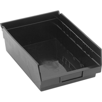 Shelf Bins, 8-3/8" W x 4" H x 11-5/8" D, Black, 30 lbs. Capacity Auto-Cam
