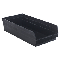 Economy Shelf Bin, 8-3/8" W x 4" H x 17-7/8" D, Black Auto-Cam