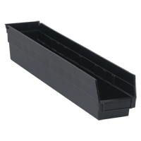 Bac pour &eacute;tag&egrave;re &eacute;conomique, 4-1/8" la, 4" h x 23-5/8" p, Noir Auto-Cam