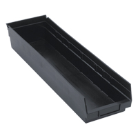 Economy Shelf Bin, 6-5/8" W x 4" H x 23-5/8" D, Black Auto-Cam