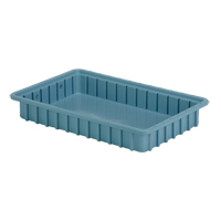 Divider Box&reg; Containers, Polyethylene, 16.5" W x 10.9" D x 2.5" H, Light Blue Auto-Cam