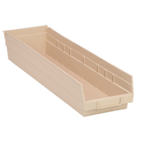 Economy Shelf Bin, 6-5/8" W x 4" H x 23-5/8" D, Ivory Auto-Cam