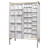Free-Standing Tip-Out Bins Slider System, 51-1/4" W x 26" D x 77" H, 101 Drawers Auto-Cam