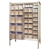 Free-Standing Tip-Out Bins Slider System, 51-1/4" W x 26" D x 77" H, 101 Drawers Auto-Cam