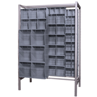 Free-Standing Tip-Out Bins Slider System, 51-1/4" W x 26" D x 77" H, 101 Drawers Auto-Cam