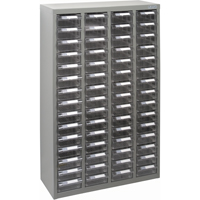 KPC-700 Parts Cabinet, Galvanized Steel, 60 Drawers, 23-1/10" x 8-7/10" x 36-9/10", Grey Auto-Cam