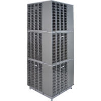 Armoire industrielle robuste avec carrousel &agrave; tiroirs, Acier, 480 tiroirs, 27" la x 27" p x 80" h, Gris Auto-Cam