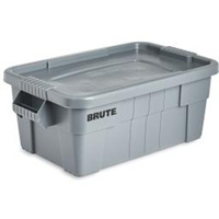 Bac de stockage Brute avec couvercle, 27,88” p x 16,5” la x 10,7" h, Capacit&eacute; 112 lb, Gris Auto-Cam