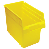 Store-Max Shelf Bins, 6-5/8" W x 8" H x 11-5/8" D, Yellow, 44 lbs. Capacity Auto-Cam