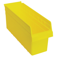 Store-Max Shelf Bins, 6-5/8" W x 8" H x 17-7/8" D, Yellow, 56 lbs. Capacity Auto-Cam