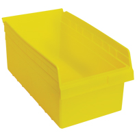 Store-Max Shelf Bins, 11-1/8" W x 8" H x 17-7/8" D, Yellow, 56 lbs. Capacity Auto-Cam