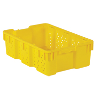 Contenant en plastique empilable Stack-N-Nest pour l'agriculture, 16" x 23,9" x 7,3", Jaune Auto-Cam