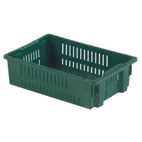 Contenant en plastique empilable Stack-N-Nest pour l'agriculture, 13,1" x 19,7" x 5,6", Vert Auto-Cam