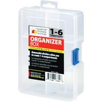 Boîte &agrave; compartiments en plastique, 4,75" la x 6,75" p x 2,25" h, 6 compartiments Auto-Cam