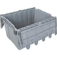Contenant de distribution en plastique avec dessus basculant, 21,65" x 15,5" x 12,5", Gris Auto-Cam