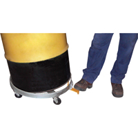 Tilting Drum Dollies, Steel, 1200 lbs. Capacity, 23-1/2" Diameter, Cast Iron Casters Auto-Cam