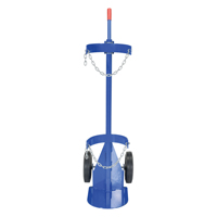 Gas Cylinder Cart, Rubber Wheels, 12" W x 15-1/2" L Base, 500 lbs. Auto-Cam