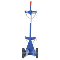Gas Cylinder Cart, Rubber Wheels, 12" W x 15-1/2" L Base, 500 lbs. Auto-Cam