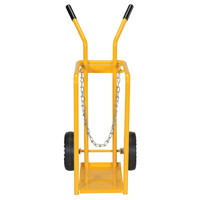 Gas Cylinder Cart, Mold-on Rubber Wheels, 9-13/16" W x 16" L Base, 150 lbs. Auto-Cam