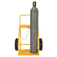 Gas Cylinder Cart, Rubber Wheels, 22" W x 14-1/8" L Base, 250 lbs. Auto-Cam