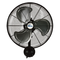 High-Velocity Oscillating Wall Fan, Industrial, 20" Dia., 3 Speeds Auto-Cam