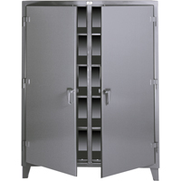 Armoires &agrave; double rangement, Acier, 8 Tablettes, 72" h x 48" la x 24" P, Gris fonc&eacute; Auto-Cam