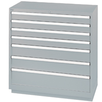 Armoires de rangement avec tiroirs, 7 tiroirs, 40-1/4" la x 22-1/2" p x 41-3/4" h, Gris Auto-Cam