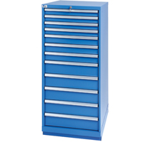 Armoires de rangement avec tiroirs, 12 tiroirs, 28-1/4" la x 28-1/2" p x 59-1/2" h, Bleu brillant FI145 | Auto-Cam