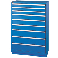 Armoires de rangement avec tiroirs, 9 tiroirs, 40-1/4" la x 22-1/2" p x 59-1/2" h, Bleu brillant FI151 | Auto-Cam