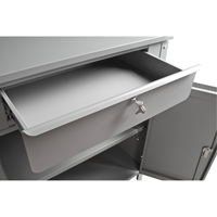Cabinet Style Shop Desk, 34-1/2" W x 30" D x 53" H, Grey Auto-Cam
