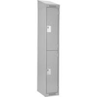 Casiers Clean Line, 2 niveaux, 12" x 18" x 78", Acier, Gris, Rivet (assembl&eacute;) Auto-Cam