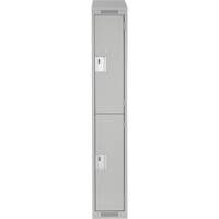 Casiers Clean Line, 2 niveaux, 12" x 18" x 78", Acier, Gris, Rivet (assembl&eacute;) Auto-Cam