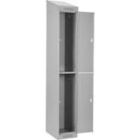 Clean Line Lockers, 2 -tier, Bank of 4, 48" x 18" x 78", Steel, Grey, Rivet (Assembled) Auto-Cam