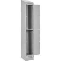 Clean Line Lockers, 2 -tier, Bank of 4, 48" x 18" x 82", Steel, Grey, Rivet (Assembled) Auto-Cam
