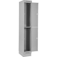 Clean Line Lockers, 2 -tier, Bank of 4, 48" x 18" x 76", Steel, Grey, Rivet (Assembled) Auto-Cam