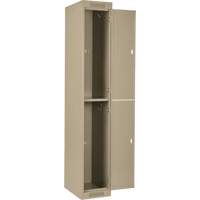 Clean Line Lockers, 2 -tier, Bank of 4, 48" x 18" x 72", Steel, Beige, Rivet (Assembled) Auto-Cam