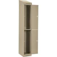Clean Line Lockers, 2 -tier, Bank of 4, 48" x 18" x 78", Steel, Beige, Rivet (Assembled) Auto-Cam