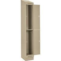 Clean Line Lockers, 2 -tier, Bank of 4, 48" x 18" x 82", Steel, Beige, Rivet (Assembled) Auto-Cam